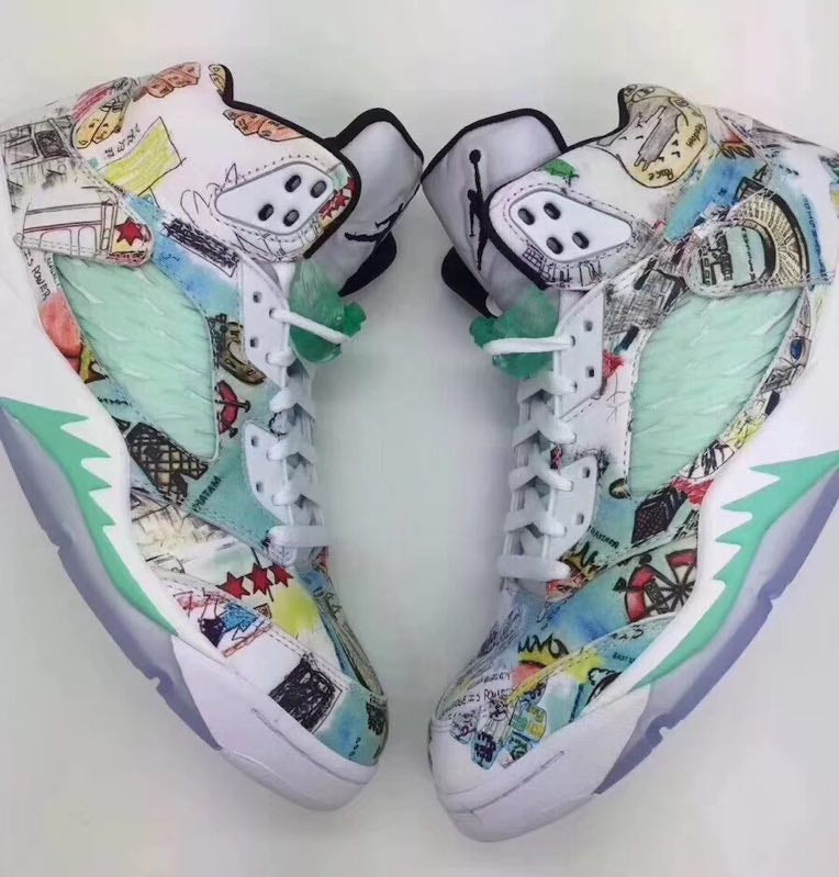 Jordan 5 Retro doernbecher - Black Unisex Streetwear Limited Edition