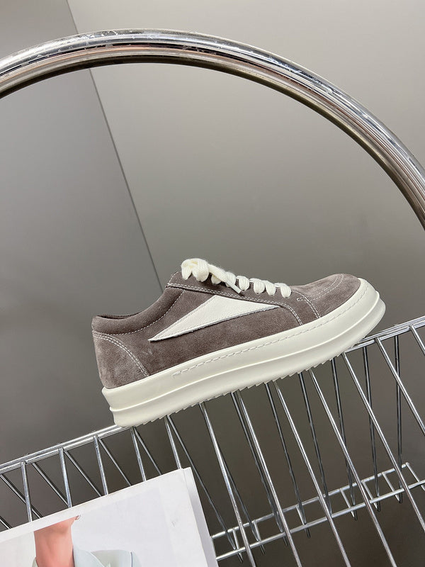 Rick Owens Low-top Sneakers - Suede - Grey Unisex Streetwear Limited Edition - ### Rick Owens Low-Top Sneakers - Grey Suede Introducing the Rick Owens Low-Top Sneakers in