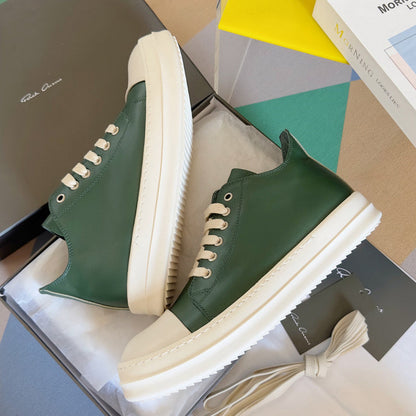 Rick Owens Dark Low-top Sneakers - Green Unisex Streetwear Limited Edition - **Rick Owens dark green Low-Top Sneakers: Avant-Garde Elegance and Comfort** Step into the future of