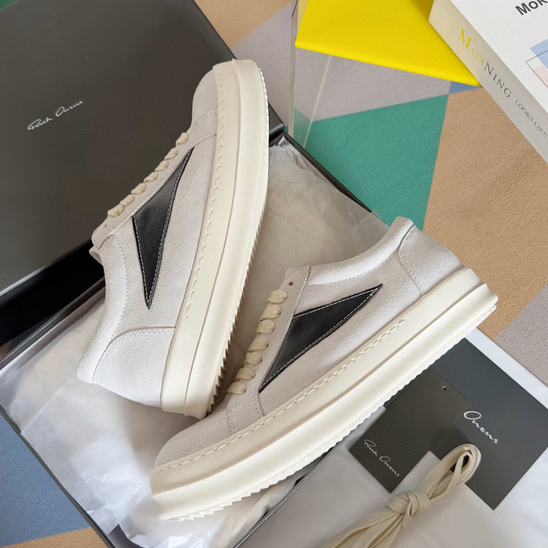 Rick Owens Suede Low-top Sneakers - White Unisex Streetwear Limited Edition - **Rick Owens White Suede Low-Top Sneakers: Timeless Elegance and Superior Craftsmanship** Introducing the Rick Owens
