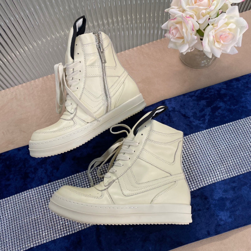 Rick Owens Geobasket Sneakers - - Cream Unisex Streetwear Limited Edition - ### Rick Owens Geobasket Sneakers - Cream Introducing the Rick Owens Geobasket Sneakers in a