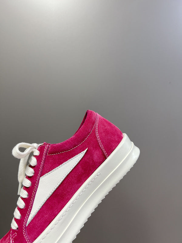Rick Owens Low-top Sneakers - Suede - Pink Unisex Streetwear Limited Edition - ### Rick Owens Low-Top Sneakers - Pink Suede Elevate your footwear collection with these eye-catching