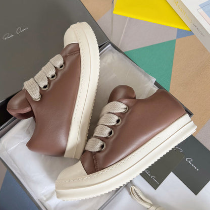 Rick Owens Low-top Sneakers - Brown Unisex Streetwear Limited Edition - **Rick Owens Brown Low-Top Sneakers: Modern Sophistication and Superior Craftsmanship** Introducing the Rick Owens Brown