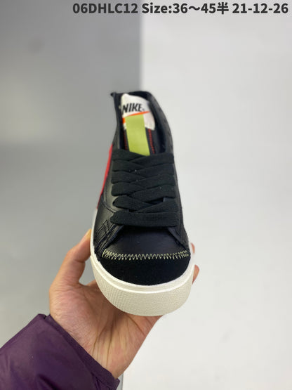 Nike Blazer Mid'1977 Jumbo - Black Unisex Streetwear Limited Edition - The Nike Blazer Mid '1977 Jumbo in Black, Red, and Blue reimagines the classic Blazer