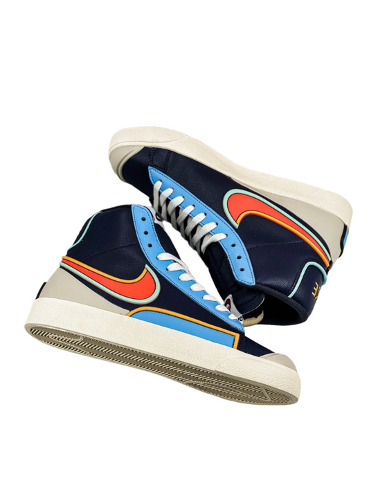 Nike Blazer Mid'1977 - White Unisex Streetwear Limited Edition - The Nike Blazer 1977 High Infinite in white and blue redefines the classic silhouette with