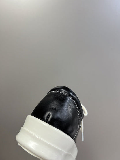 Rick Owens Low-top Sneakers - Leather - Black Unisex Streetwear Limited Edition - ### Rick Owens Low-Top Sneakers - Black Leather Discover the perfect blend of high fashion