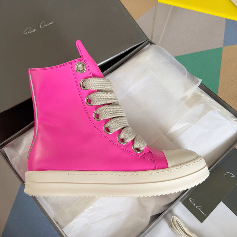 Rick Owens High-top Sneakers - Pink Unisex Streetwear Limited Edition - **Rick Owens Burgundy Low-Top Sneakers: A Fusion of Bold Design and Superior Craftsmanship** Introducing the