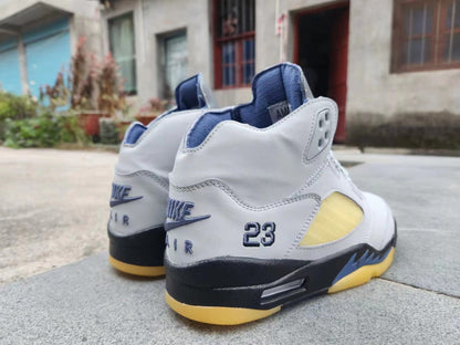 Jordan 5 Gray And - Yellow Unisex Streetwear Limited Edition