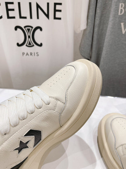 Rick Owens Cream And High-top Sneakers - Black Unisex Streetwear Limited Edition - **Rick Owens Cream and Black High-Top Sneakers: A Blend of Modern Aesthetics and Superior Craftsmanship**
