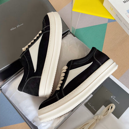 Rick Owens Suede Low-top Sneakers - Black Unisex Streetwear Limited Edition - **Rick Owens Black Suede Low-Top Sneakers: Modern Sophistication and Premium Craftsmanship** Introducing the Rick Owens