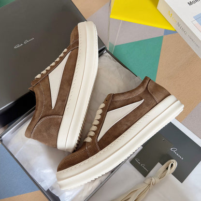 Rick Owens Suede Low-top Sneakers - Brown Unisex Streetwear Limited Edition - **Rick Owens Brown Suede Low-Top Sneakers: Timeless Elegance and Superior Craftsmanship** Introducing the Rick Owens