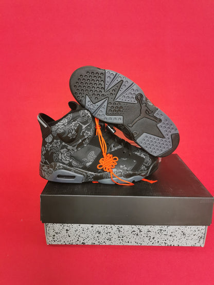 Jordan 6 And Orange - Black Unisex Streetwear Limited Edition - The Air Jordan 6 presented here is a unique and bold iteration of the classic