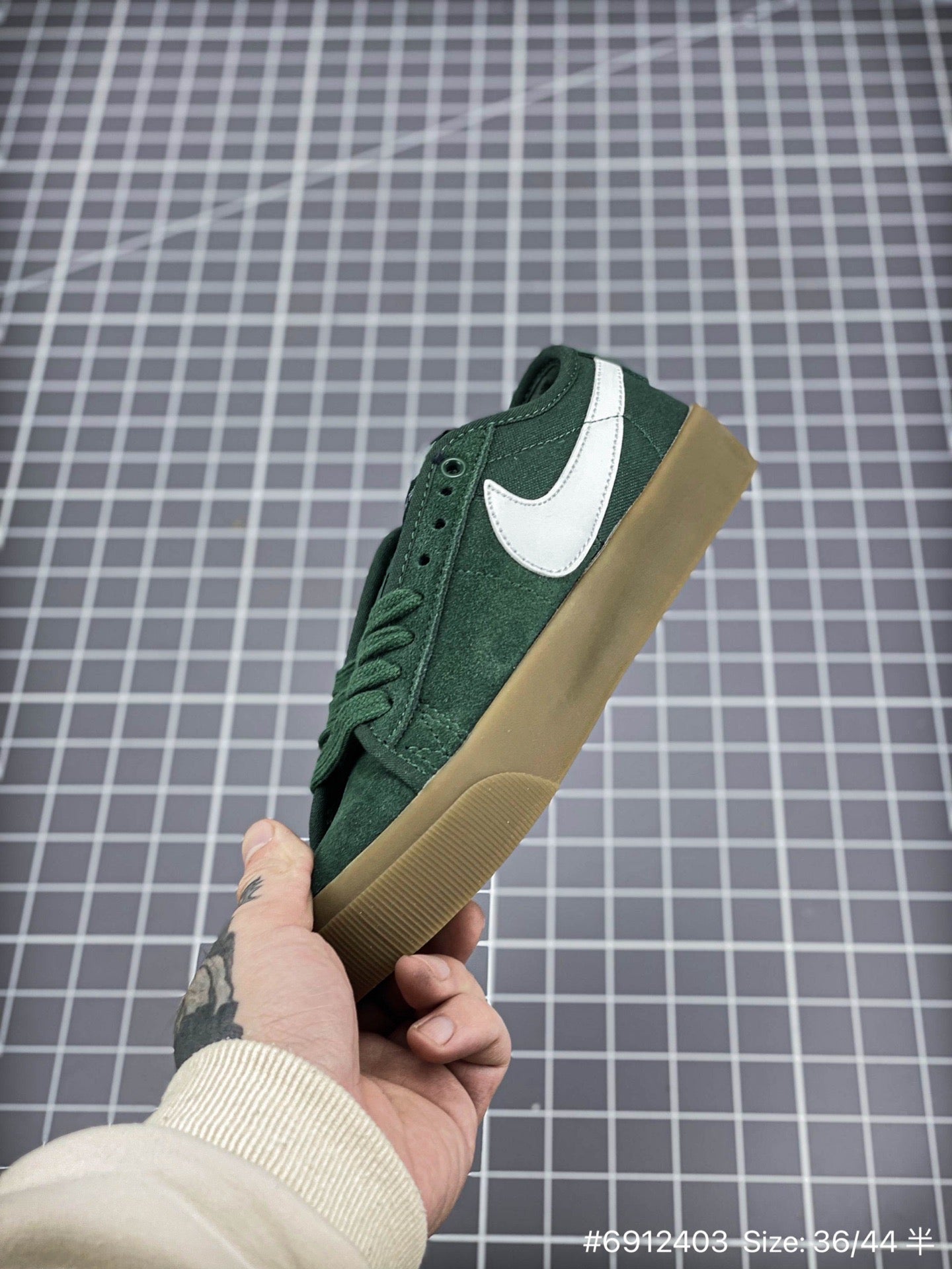 The Nike Blazer Low Pro Gt - White Unisex Streetwear Limited Edition - The Nike Blazer Low Pro GT Leather Gum Sole in White and Green is a