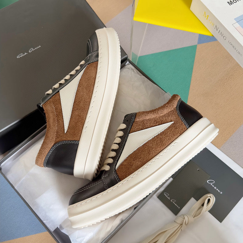 Rick Owens And Brown Low-top Sneakers - Black Unisex Streetwear Limited Edition - **Rick Owens Black and Brown Low-Top Sneakers: Timeless Elegance and Premium Craftsmanship** Introducing the Rick
