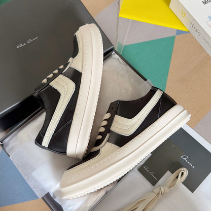 Rick Owens And White Low-top Sneakers - Black Unisex Streetwear Limited Edition - **Rick Owens Black and White Low-Top Sneakers: Timeless Style and Premium Craftsmanship** Introducing the Rick