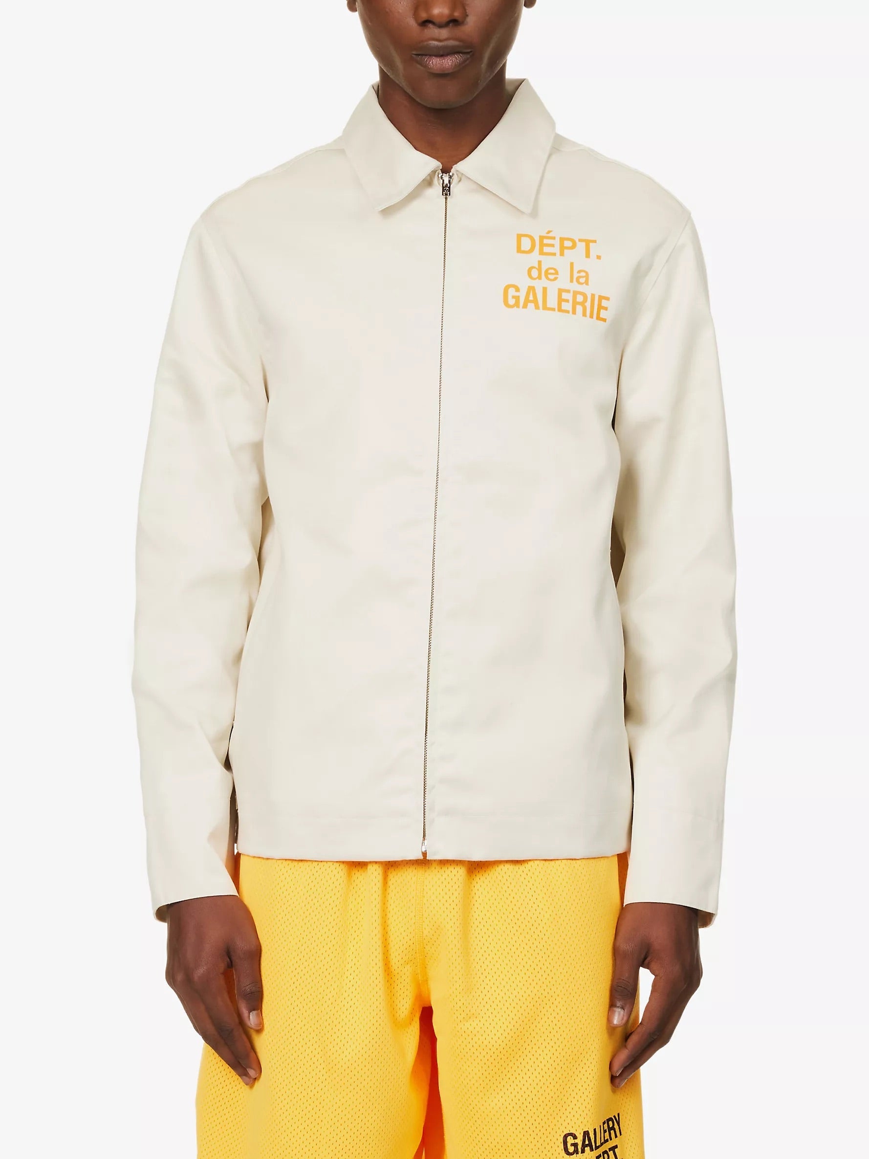 GALLERY Dept. Montecito French Logo Jacket - Red Unisex Streetwear Limited Edition - **Gallery Dept. Coach Jacket: Detailed Product Description** The Gallery Dept. Coach Jacket in beige with