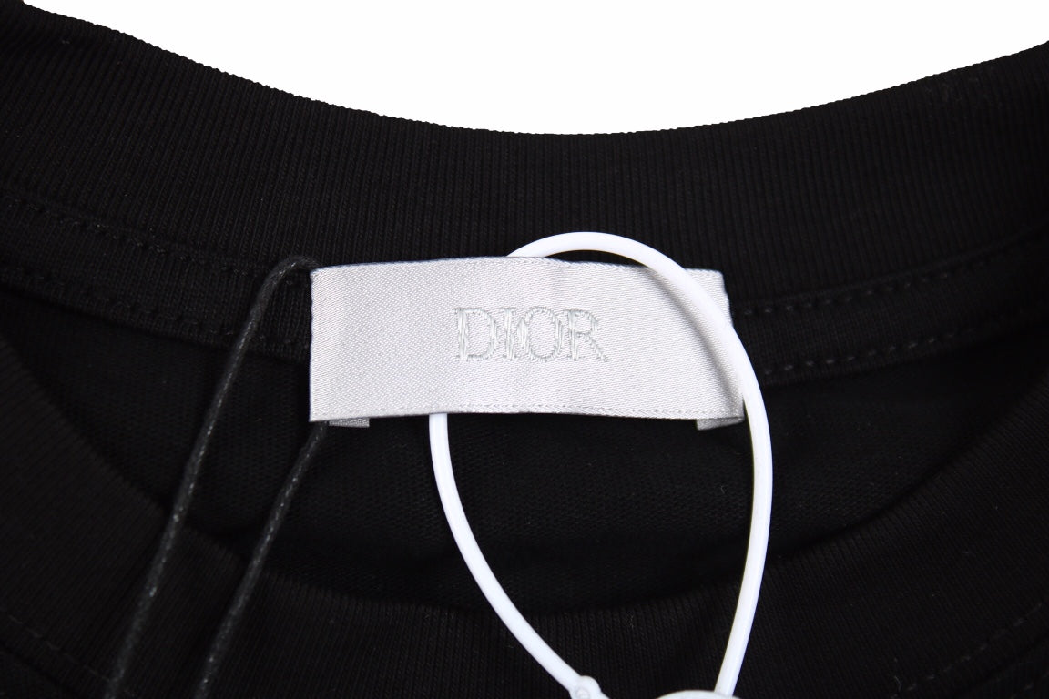 Camiseta Dior con bordado de lagarto - Negra