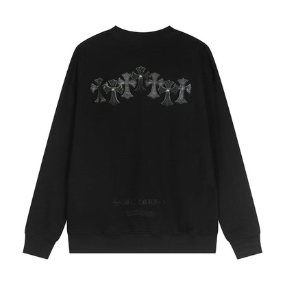 CHROME Hearts Cross Patch Sweatshirt - Black Unisex Streetwear Limited Edition