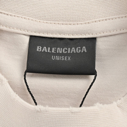BALENCIAGA Stencil Logo T-shirt - Beige Unisex Streetwear Limited Edition