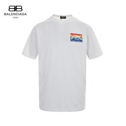 Balenciaga T-shirt With Mountain Graphic - White Unisex Streetwear Limited Edition - <span>Simple and stylish. Features a colorful mountain graphic on the chest. Made from high-quality fabric.