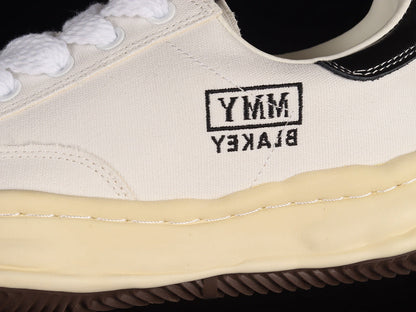 MAISON Mihara Yasuhiro Blakey Og Sole Leather Low Beige Sneakers - White Unisex Streetwear Limited Edition