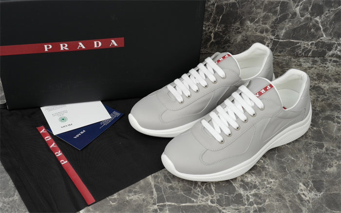 PRADA America's Cup Silver Sneakers - Red Unisex Streetwear Limited Edition