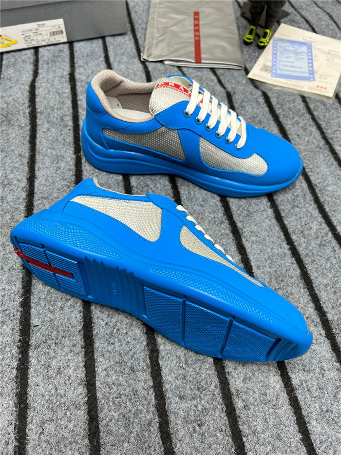 PRADA America's Cup Soft Rubber Silver Sneakers - Blue Unisex Streetwear Limited Edition