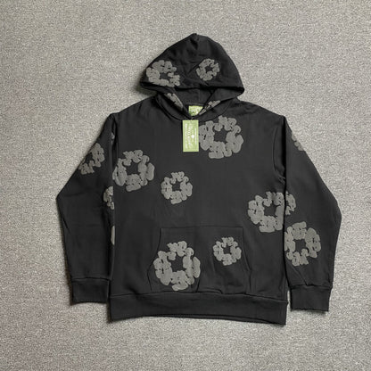 DENIM Tears Cotton Wreath Hoodie Monochrome - Black Unisex Streetwear Limited Edition - The Denim Tears Cotton Wreath Hoodie Monochrome Black Replica combines timeless style with unbeatable comfort,