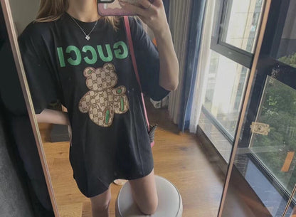 T-shirt Gucci à imprimé ours en peluche - Crème