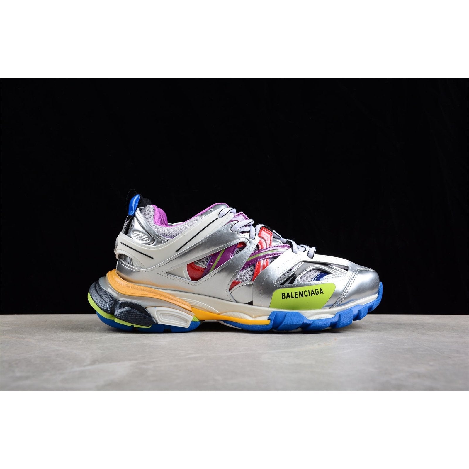 BALENCIAGA Track - Leather Free Silver Multi - White Unisex Streetwear Limited Edition - The Balenciaga Track x Leather Free White Silver Multi is an eco-conscious iteration of the