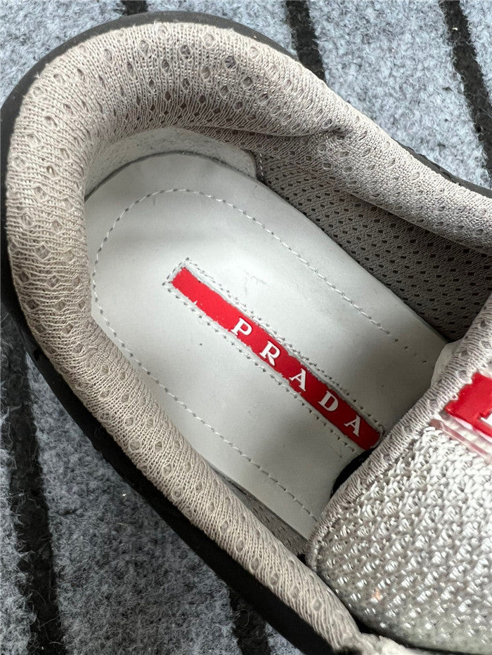 PRADA America's Cup Soft Rubber Silver Sneakers - Black Unisex Streetwear Limited Edition