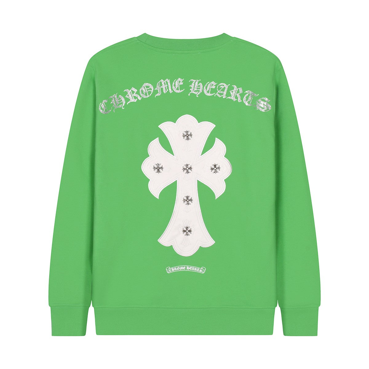 CHROME Hearts Cross Patch Sweatshirt Green - White Unisex Streetwear Limited Edition