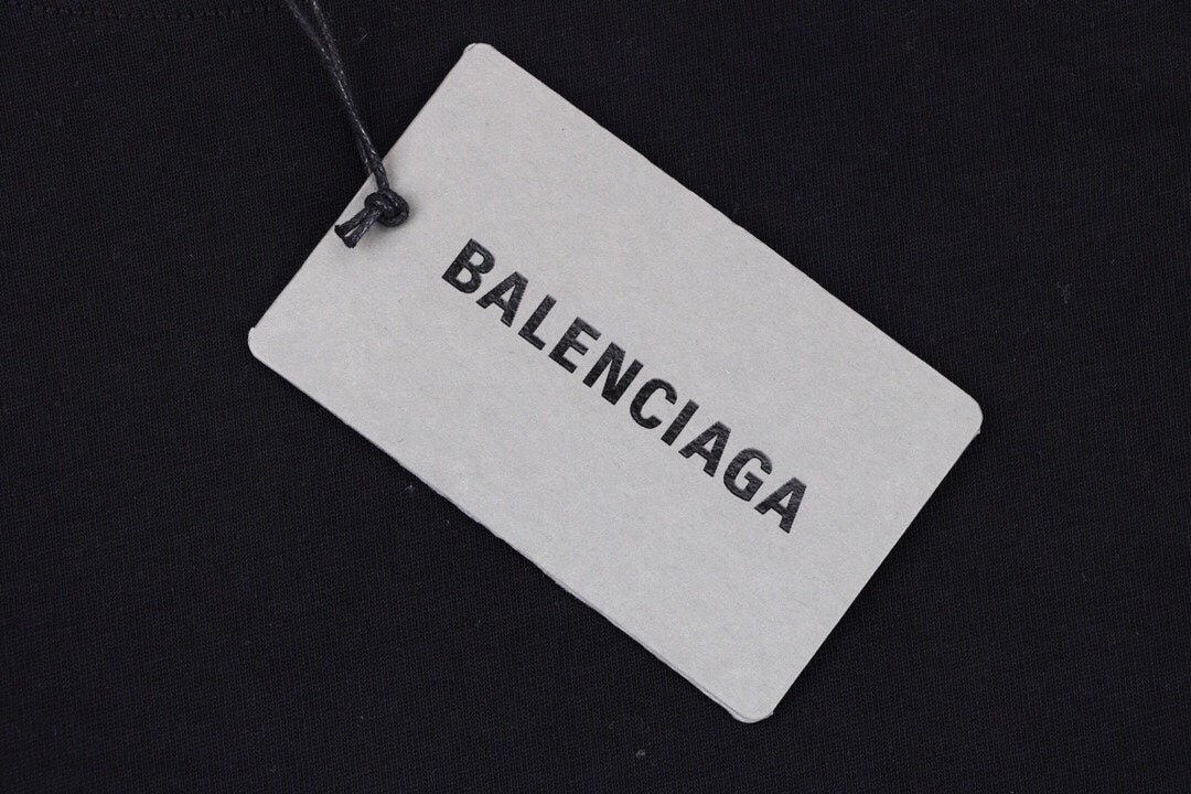 Balenciaga Wave Logo T-shirt (black) Unisex Streetwear Limited Edition - <p dir='ltr'><span>Classic black t-shirt featuring the iconic Balenciaga logo with wave accents in red