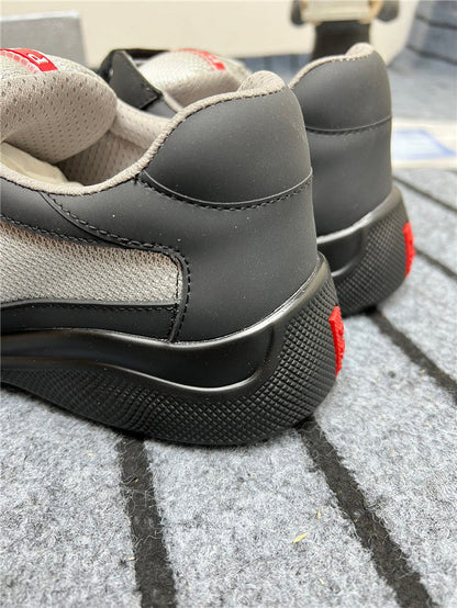 PRADA America's Cup Soft Rubber Silver Sneakers - Black Unisex Streetwear Limited Edition