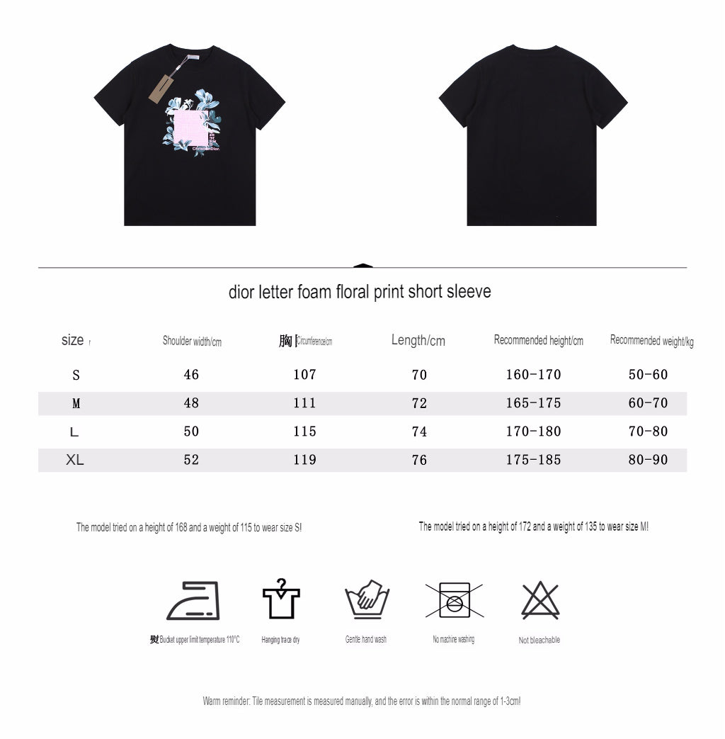 Camiseta Dior con diseño gráfico floral