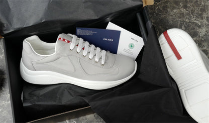 PRADA America's Cup Silver Sneakers - Red Unisex Streetwear Limited Edition