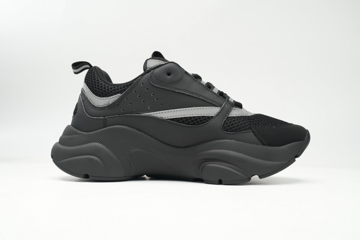 DIOR B22 Silver Sneakers - Black Unisex Streetwear Limited Edition