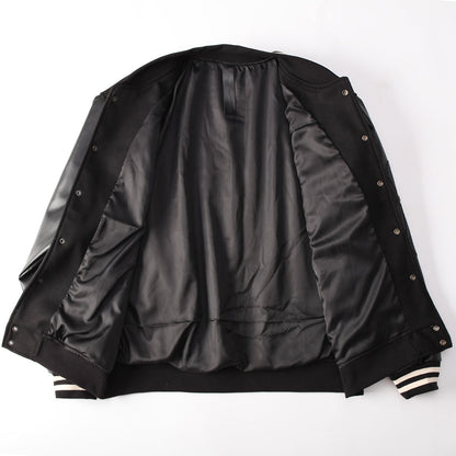 CHROME Hearts Horse Shoe Logo Varsity Jacket - Black Unisex Streetwear Limited Edition
