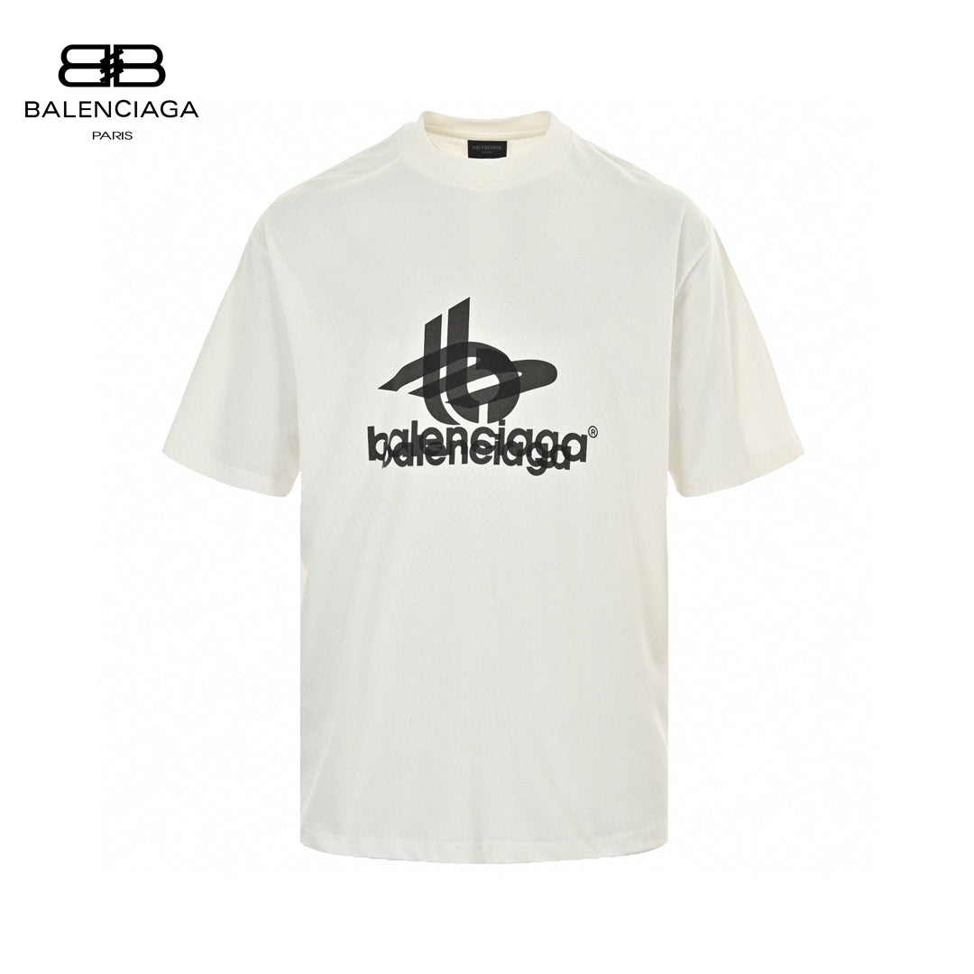 Balenciaga T-shirt - Overlapping Logo - Black Unisex Streetwear Limited Edition