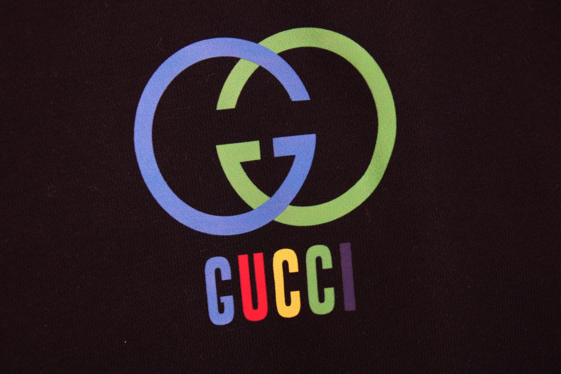 Gucci Interlocking G Sweatshirt - - Black Unisex Streetwear Limited Edition - This black Gucci sweatshirt features the iconic interlocking G logo in a vibrant blue and