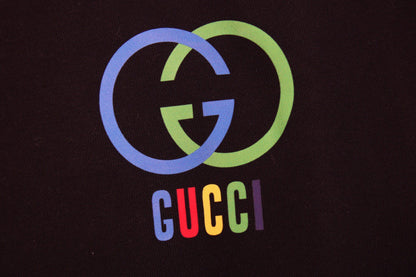 Gucci Interlocking G Sweatshirt - - Black Unisex Streetwear Limited Edition - This black Gucci sweatshirt features the iconic interlocking G logo in a vibrant blue and