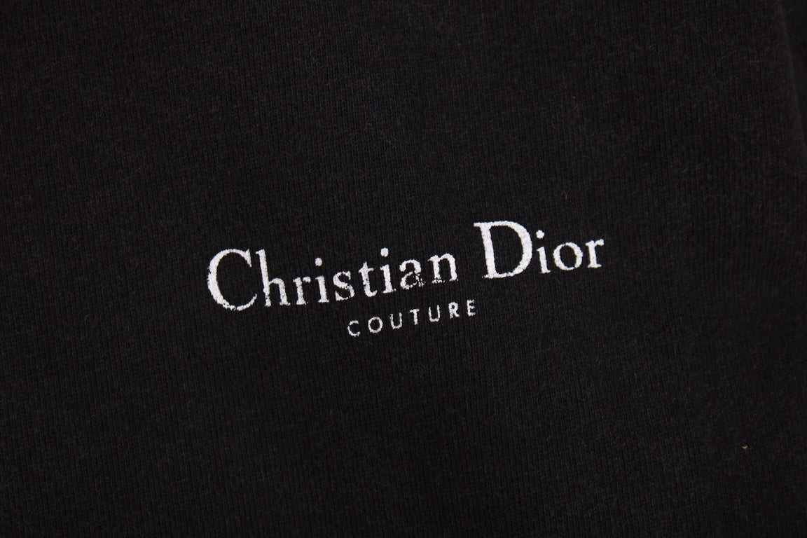 Dior Hoodie - Black Unisex Streetwear Limited Edition - This Dior hoodie features a sleek black design with a subtle 'Christian Dior' logo on