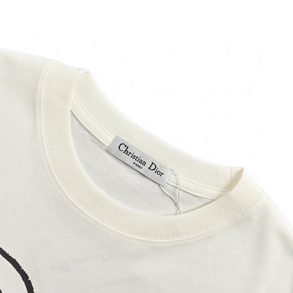 Dior T-shirt With Bold Logo - White Unisex Streetwear Limited Edition - The Dior White T-Shirt with Bold Logo is a stylish and comfortable addition to your