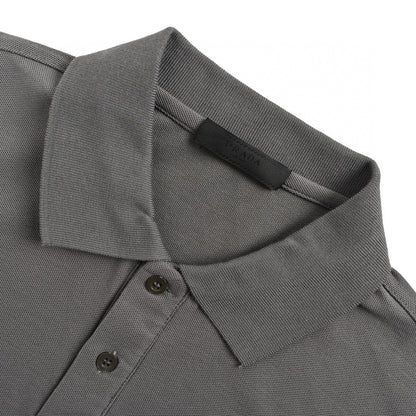 Prada Classic Grey Polo Shirt - back view - replica sneakers