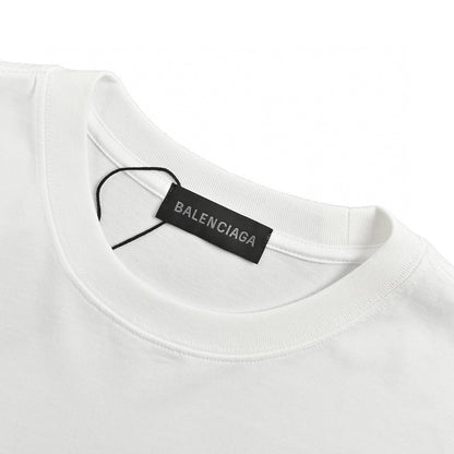 Balenciaga Multicolor Graphic Logo T-shirt - White Unisex Streetwear Limited Edition - This Balenciaga t-shirt features a unique multicolor graphic logo on the front, combining vibrant colors