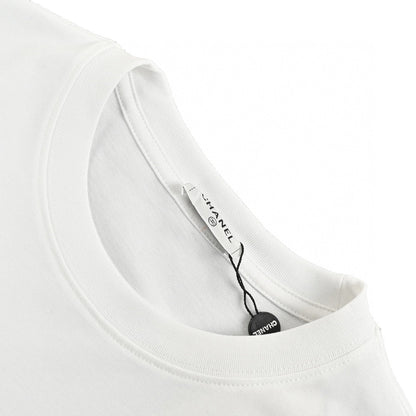 Chanel Logo T-shirt (white) Unisex Streetwear Limited Edition - This white Chanel t-shirt showcases the iconic Chanel logo with a creative twist. It features