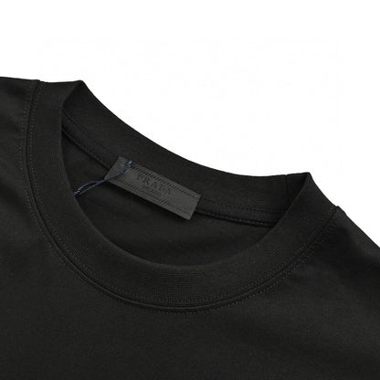 Prada T-shirt - Black Unisex Streetwear Limited Edition - This Prada t-shirt features a minimalist black design. It has the Prada Milano logo printed