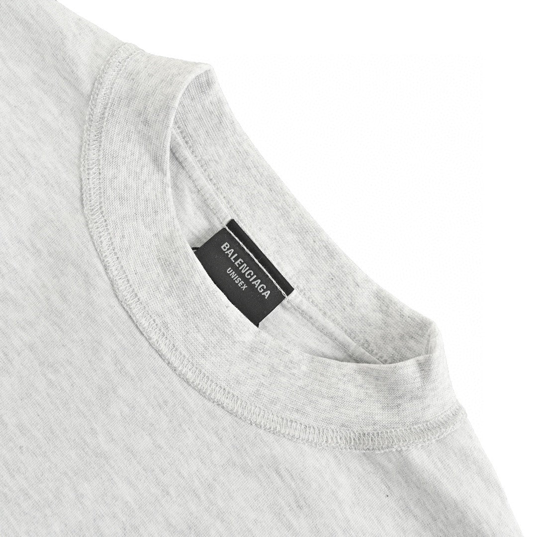 Balenciaga Reflective Logo T-shirt - Grey Unisex Streetwear Limited Edition - This Balenciaga Reflective Logo T-Shirt features a unique design with a reflective Balenciaga logo on