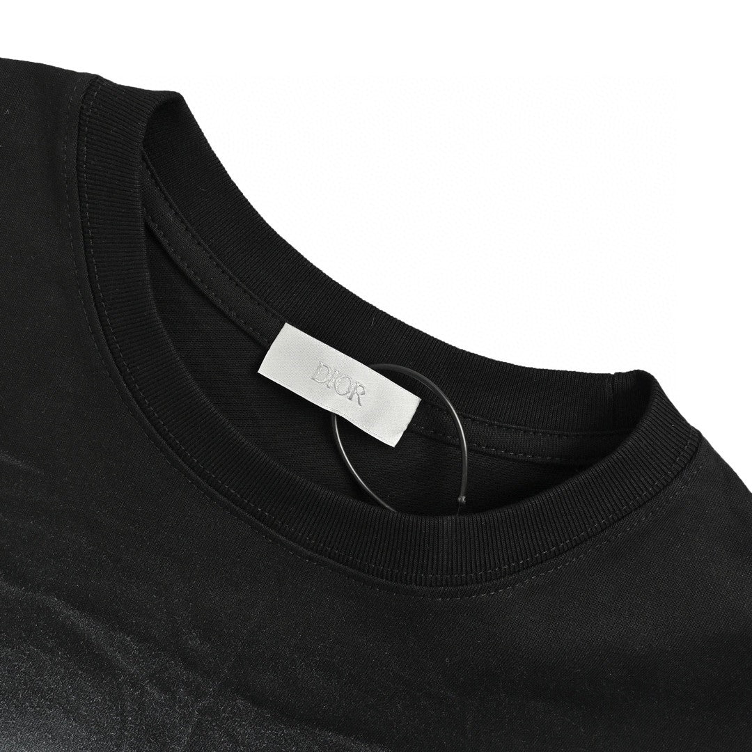 Dior Artistic Logo T-shirt (black) Unisex Streetwear Limited Edition - The Dior Artistic Logo T-Shirt in black is a statement piece that blends bold design