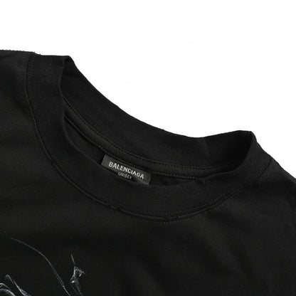 Camiseta Balenciaga con logo estampado ahumado (negra)